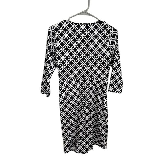 NWT NY Collection Black and White Pattern Midi Dress - Picture 4 of 7